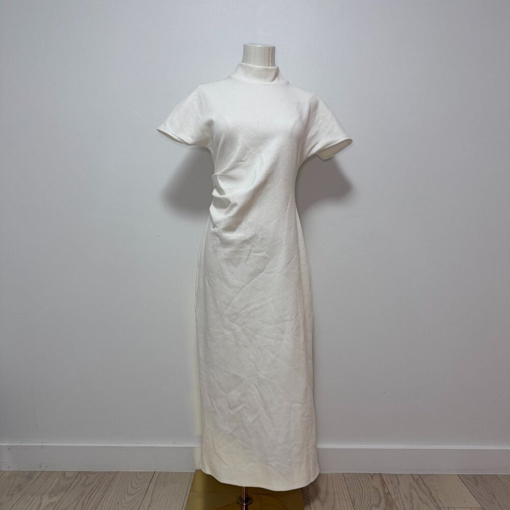 Zara dress size L, Zara midi dress, white midi dress, cream midi dress NWOT